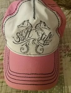Salt Life baseball cap hat pink and white nwot